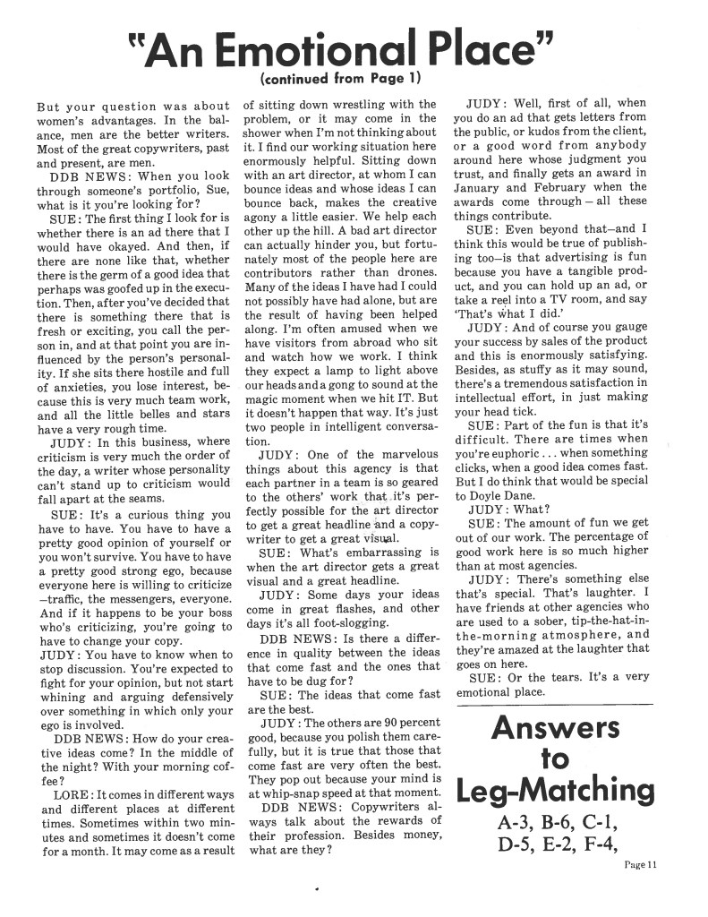 THE WOMEN WHO BUILT DDB: Addendum | STUFF FROM THE LOFT.